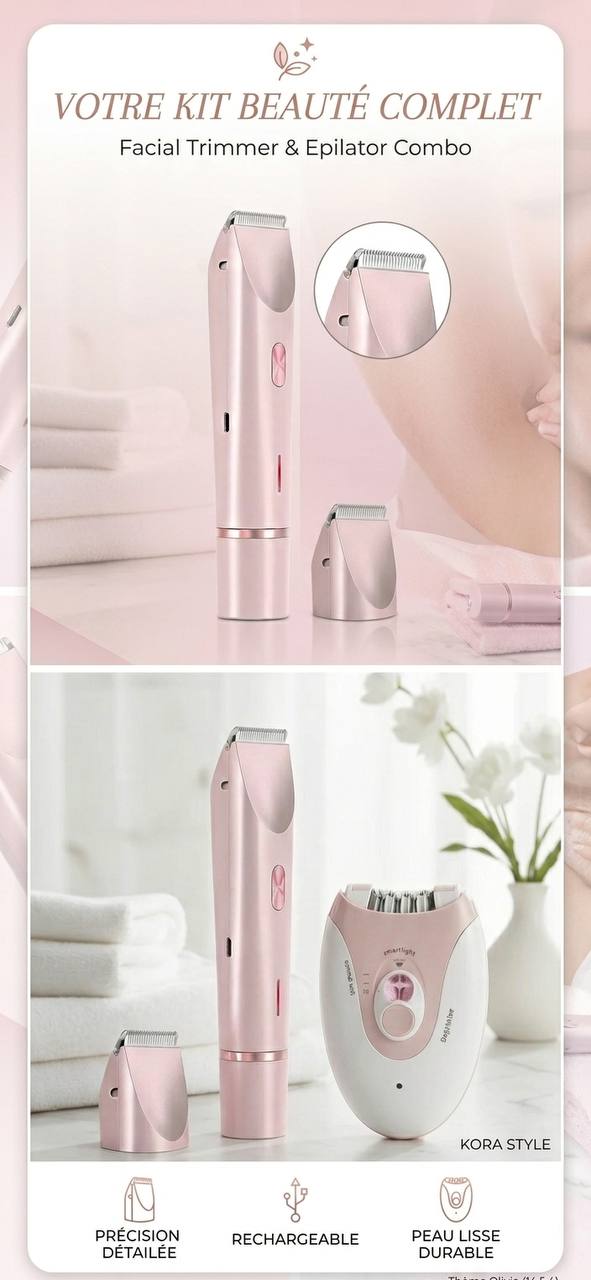Pack épilateur + Rasoir Rechargeable
